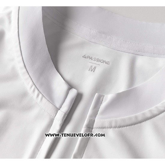 2019 Maillot Ciclismo La Passione Blanc Rouge Bleu Manches Courtes et Cuissard